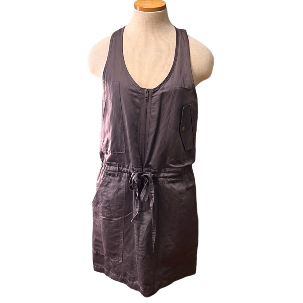 Theory Sleveless Utility Cargo Dress, Gray, size 6